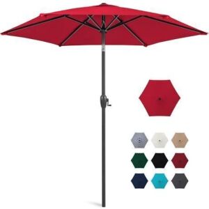 7.5ft Outdoor Market Patio Umbrella w/ Push Button Tilt, Crank Lift