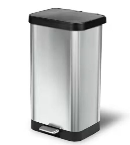 Glad 20 Gal. Stainless Steel Step Can with Antimicrobial Lid