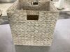 Set of 5 Collapsible Hyacinth Storage Baskets w/ Inserts - 13x13in - 6