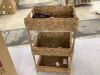 3-Tier Water Hyacinth Rolling Utility Cart w/ Weaved Baskets Natural - 4
