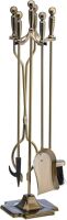 UniFlame 5-Piece Antique Brass Finish Fireplace Tools Set with Ball Handles