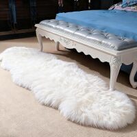 Genuine Sheepskin Rug with Little Patches-Real Fur Wool Sheep Skin Throw Pad Carpet for Bedroom Floor Living Room Sofa Fur