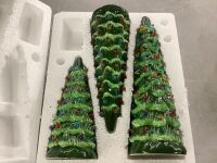 Set of 3 Pre-Lit Ceramic Tabletop Christmas Trees