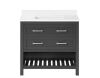 Home Decorators Collection Autumn 36 in. Single Sink Gray Bath Vanity with White Engineered Stone Top
