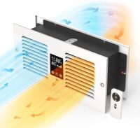 Room to Room Fan with Remote Control, 300CFM Through Wall Vent Fan with Temperature Control, 5-Speed Circulating Ventilation, for Kitchen, Laundry, Hardwired