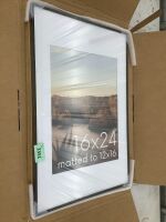 HAUS AND HUES 16x24 Picture Frame with Real Glass & Black Premium-Grade Metal Matted to 12x16 - Aluminum 16x24 Poster Frame - Includes Hanging Kit - Ideal for Home, Office (16x24 in, Black)