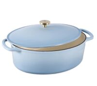 Oval Cast-Iron Dutch Oven Kitchen Cookware w/ Enamel - 7.5qt