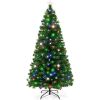 8' Pre-Lit Fiber Optic Pine Christmas Tree w/ Multicolor & LED Lights