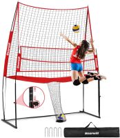 Bearwill Volleyball Training Equipment, Volleyball Practice Net System Update Freely Adjustable, Portable Volleyball Net for Backyard Indoor Outdoor Hitting Serving Passing Practice