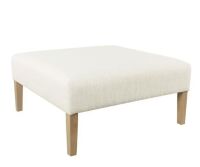 Homepop Stain-Resistant Cream Woven Square 36 in. Bedroom Bench Without Back