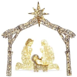 Lighted Christmas Nativity Scene Outdoor Decor with LED Lights, 6ft