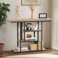 42" Industrial Console Table, Rustic Grey