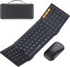 Foldable Keyboard and Mouse, Full-Size Folding Wireless Keyboard Mouse Combo