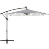 10ft Solar LED Offset Hanging Patio Umbrella w/ Crank Tilt Adjustment