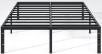 Metal Bed Frame,Queen Size Bed Frame with Storage Space,Heavy Duty Sturdy Mattress Foundation, Easy Assembly, No Box Spring Needed, Black,14 Inch, Queen