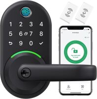 Smart Door Handle Lock with Keypad: Yamiry Fingerprint Smart Knob - Keyless Entry Digital Lock for Front Door - Deadbolt with APP - Generate Passcode Remotely - DIY Installation