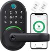 Smart Door Handle Lock with Keypad: Yamiry Fingerprint Smart Knob - Keyless Entry Digital Lock for Front Door - Deadbolt with APP - Generate Passcode Remotely - DIY Installation
