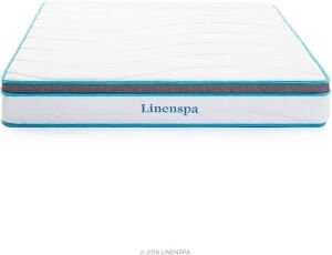 Linenspa 8 Inch Memory Foam and Innerspring Hybrid Medium-Firm Mattress, Full