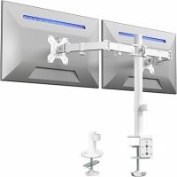 Dual Monitor Desk Mount, Holds 2 Computer Screens up to 30 inches and 22lbs Each, Heavy Duty Fully Adjustable Steel Stand with C-Clamp and Grommet