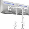 Dual Monitor Desk Mount, Holds 2 Computer Screens up to 30 inches and 22lbs Each, Heavy Duty Fully Adjustable Steel Stand with C-Clamp and Grommet
