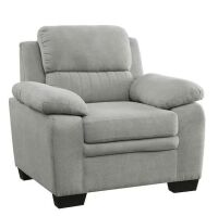 Lazzara Deliah Gray Textured Fabric Arm Chair