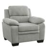 Lazzara Deliah Gray Textured Fabric Arm Chair
