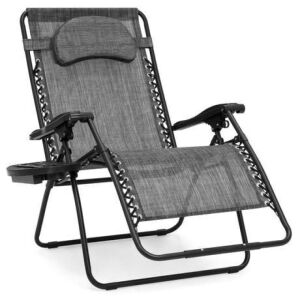 Oversized Reclining Zero Gravity Chair Lounger w/ Cup Holder, Pillow