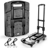 Foldable Polyethylene Hand Truck-500 lbs. Heavy Duty, 6-Wheel Collapsible Dolly Cart with Elastic Ropes