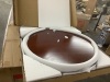 Convenience Concepts American Heritage 30 in. Mahogany Round Veneer Top Coffee Table with Shelf - 2