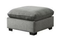 Picket House Furnishings Sloan Grey Polyester Square Accent Ottoman