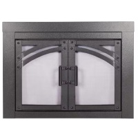Pleasant Hearth Axel Large Glass Fireplace Doors - Missing 1 Thumbscrew for Bracket