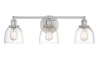 Home Decorators Collection Evelyn 26.75 in. 3-Light Brushed Nickel Vanity Light with Clear Glass Shades