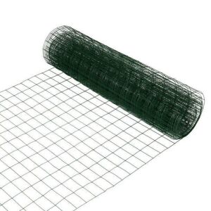 TOOCA Green Vinyl Coated Wire Mesh Fence, 2" x 3" 16 Gauge, 36" x 50'