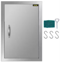 VEVOR 17 in. W x 24 in. H Vertical Single BBQ Door Stainless Steel with Hooks