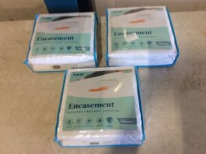 Lot of (3) Lucid Encasement Waterproof Mattress Protectors, Queen