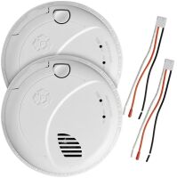 First Alert Precision Detection Interconnect Hardwired Smoke and CO Alarm with Voice and Location Alerts, 2 Pack