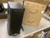 Home Zone Living 7.9 Gal. Matte Black Slim Rectangular Step-On Stainless Steel Kitchen Trash Can with Slow Closing Lid - Broken Plastic on Back