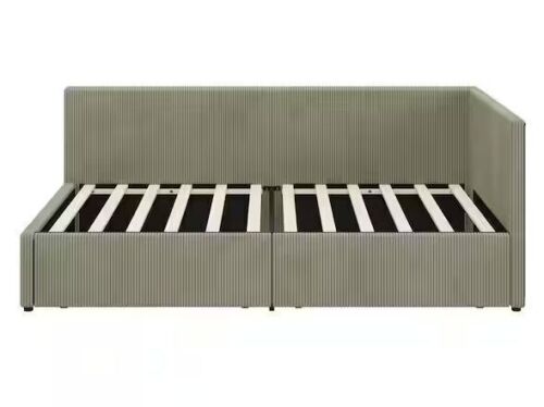 Noble House Nursing Green Corduroy Upholstered Twin Size Daybed with 2 Storage Drawers