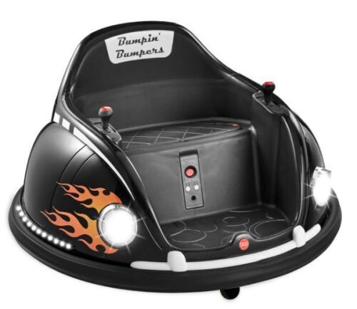 6V Kids Ride On Bumper Car Toy w/ Remote, Harness, Lights, 360 Degree Spin