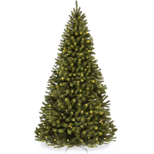 Pre-Lit Artificial Spruce Christmas Tree w/ Foldable Metal Base