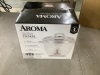 Aroma Simply 6-Cup Stainless Steel White Rice Cooker with Measuring Cup and Serving Spatula - 2