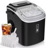 Simzlife 9.4 in. 26.5 lb. Bullet Ice Countertop Portable Ice Maker in Black with 9-Cubes/6-Mins, Auto-Cleaning, Basket and Scoop