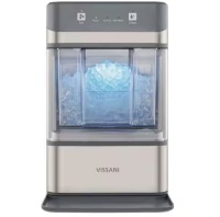 Vissani 34 lbs. Countertop Portable Nugget Ice Maker with Automatic Cleaning in Stainless Steel