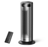DREO 1500W Solaris Plus 20" Portable Oscillating Ceramic Space Heater for Home with Remote and Thermostat 12H Timer Silver