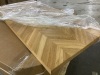 Hampton Bay 4ft. L x 25 in. D Engineered Finished Oak Chevron Butcher Block Countertop in Brown with Standard Edge - 3