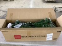 6' Pre-Lit Frosted Spruce Christmas Tree, w/ Pinecones, Berries, Metal Base