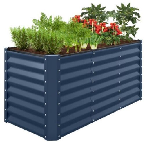 Outdoor Raised Metal Garden Bed for Vegetables, Flowers, Herbs - 4x2x2ft
