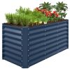 Outdoor Raised Metal Garden Bed for Vegetables, Flowers, Herbs - 4x2x2ft