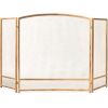 3-Panel Simple Steel Mesh Fireplace Screen w/ Worn Finish - 47.5x27.25in