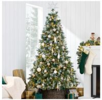9' Pre-Lit Frosted Artificial Scotch Pine Christmas Tree w/ Micro LED Lights